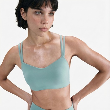  Nike Dri-Fit Zenvy Strappy Kadın Mavi Bra