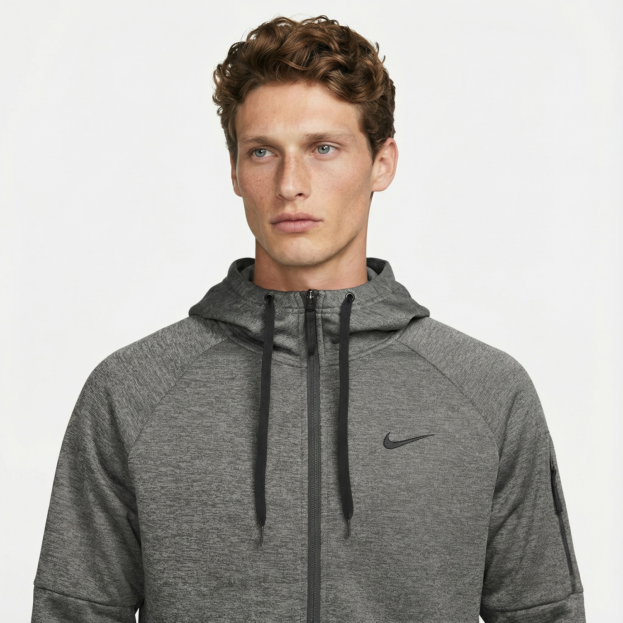 Nike Therma-Fit Full-Zip Erkek Gri Hoodie