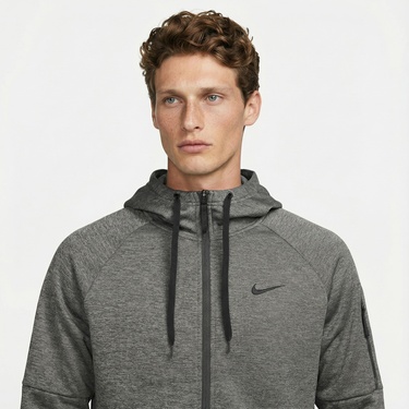  Nike Therma-Fit Full-Zip Erkek Gri Hoodie