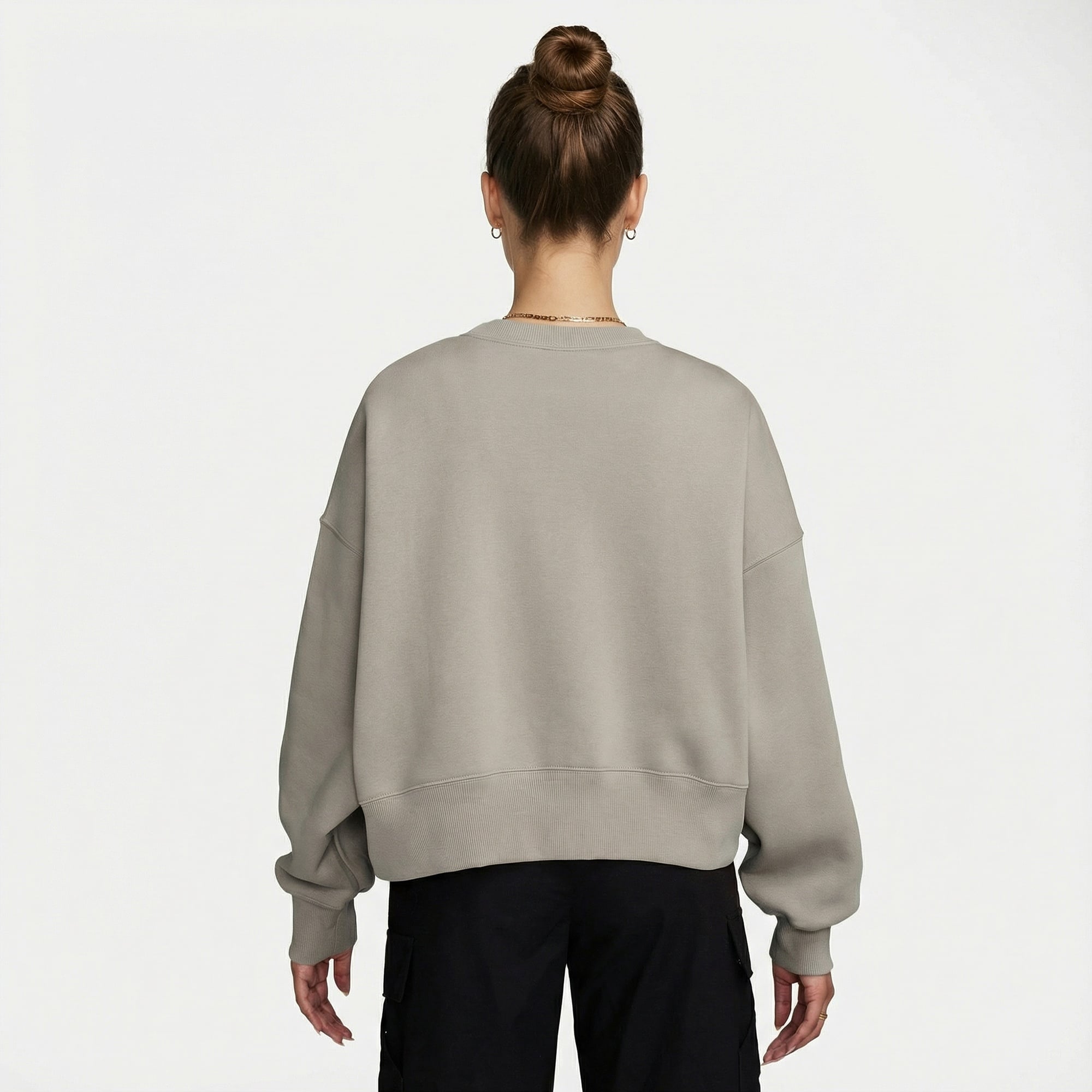 Nike Sportswear Phoenix Fleece Over size Crew Kadın Gri Sweatshirt