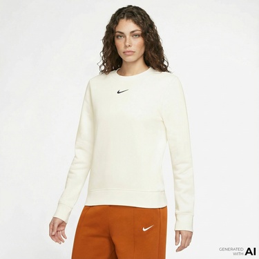  Nike Sportswear Phoenix Fleece Kadın Krem Rengi Sweatshirt