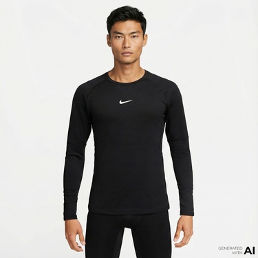  Nike Pro Warm Erkek Siyah Sweatshirt