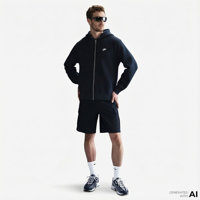  Nike Club Erkek Lacivert Hoodie