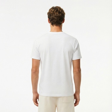  Lacoste Erkek Regular Fit Bisiklet Yaka Beyaz T-Shirt