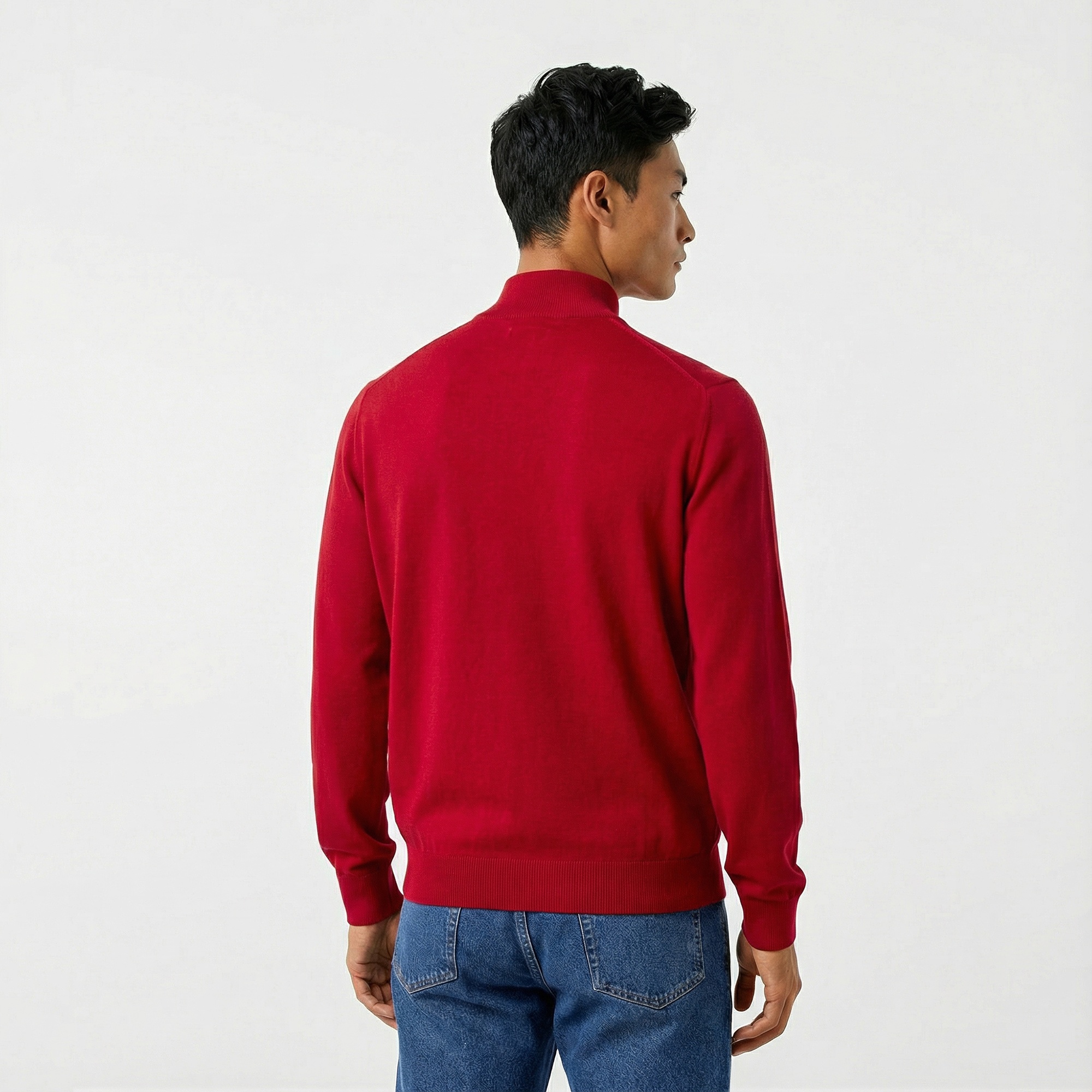 Lacoste Erkek Regular Fit Yarım Fermuarlı Kırmızı Kazak