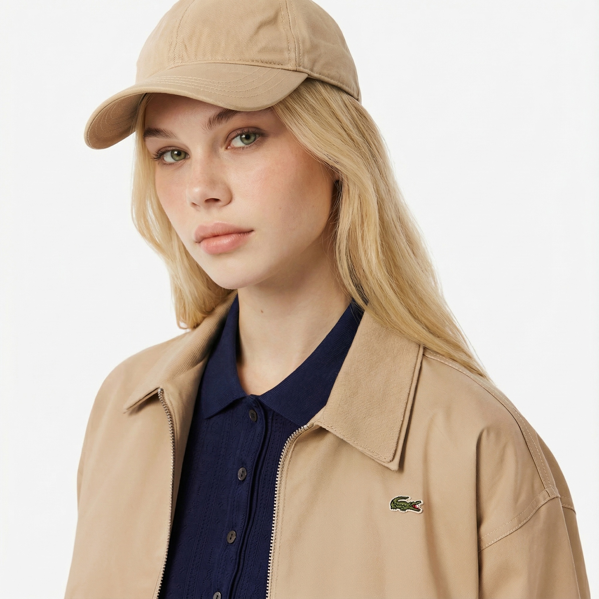 Lacoste Kadın Relaxed Fit Bej Ceket