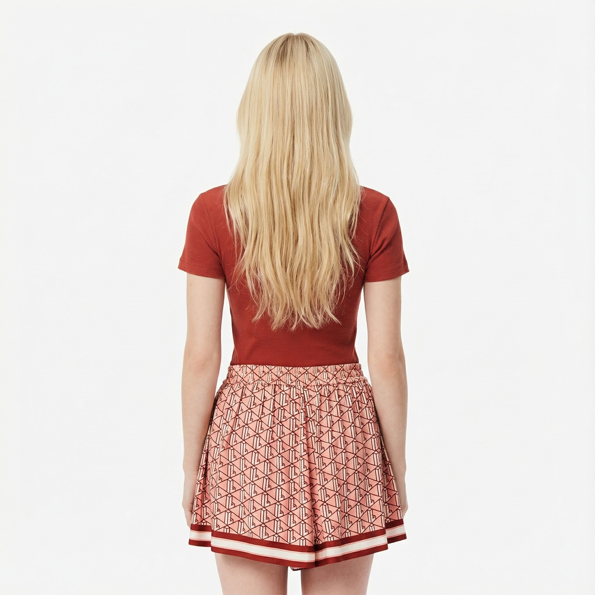 Lacoste Kadın Slim Fit Bisiklet Yaka Kırmızı T-Shirt