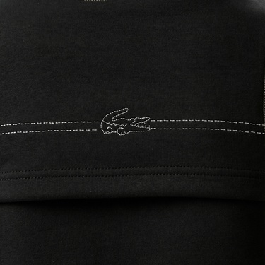  Lacoste Kadın Relaxed Fit Kolsuz Bisiklet Yaka Siyah Elbise