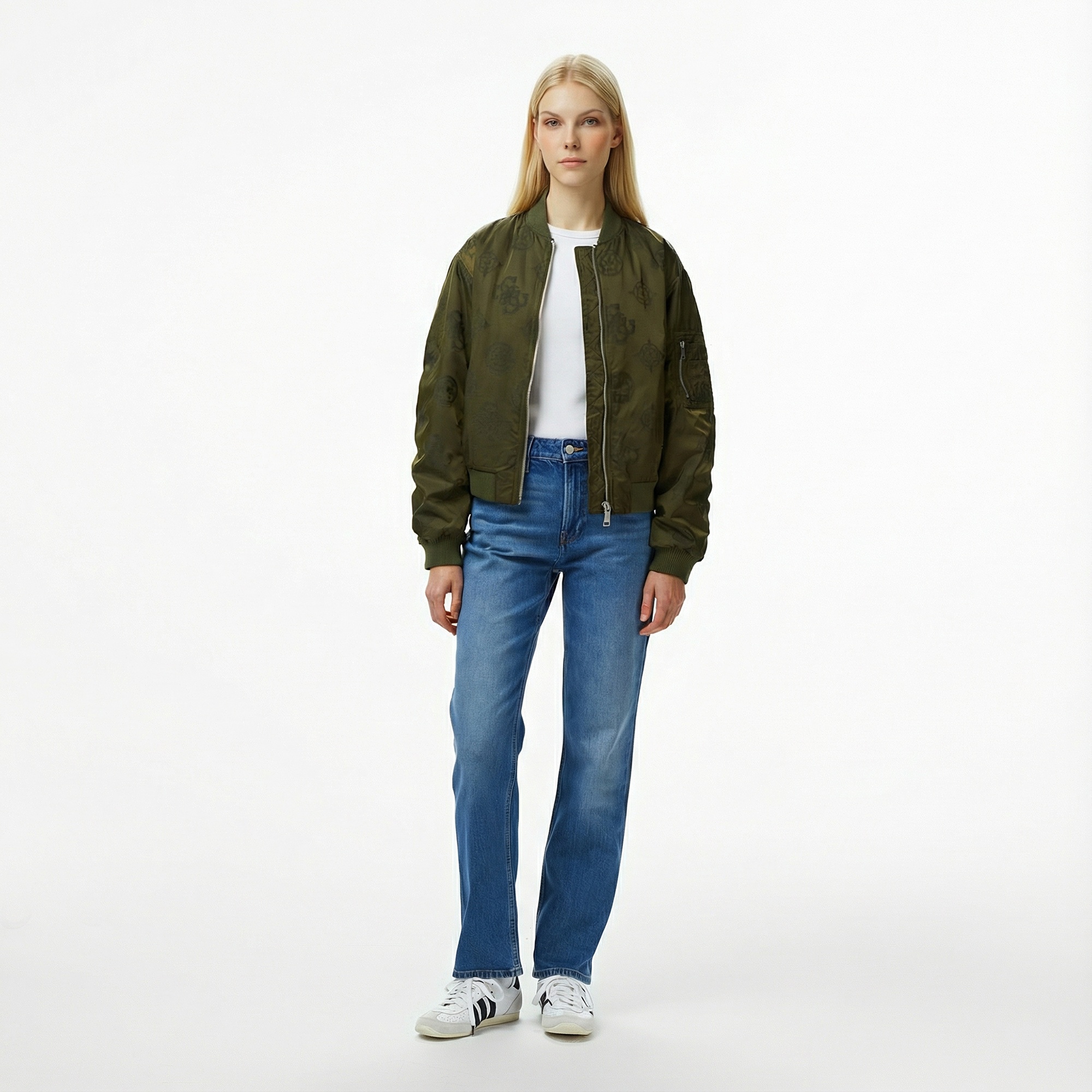 Guess Philomene Bomber Kadın Yeşil Ceket