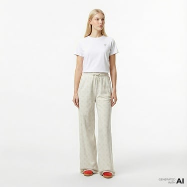  Guess Peony Palazzo Fit Kadın Beyaz Eşofman Altı