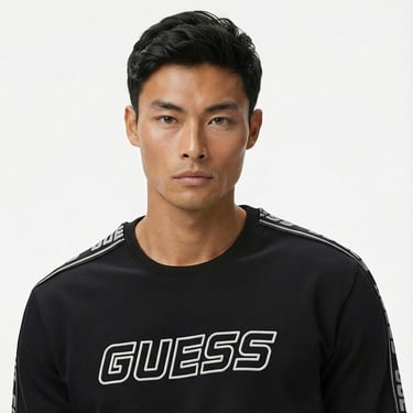  Guess Arlo Erkek Siyah Sweatshirt