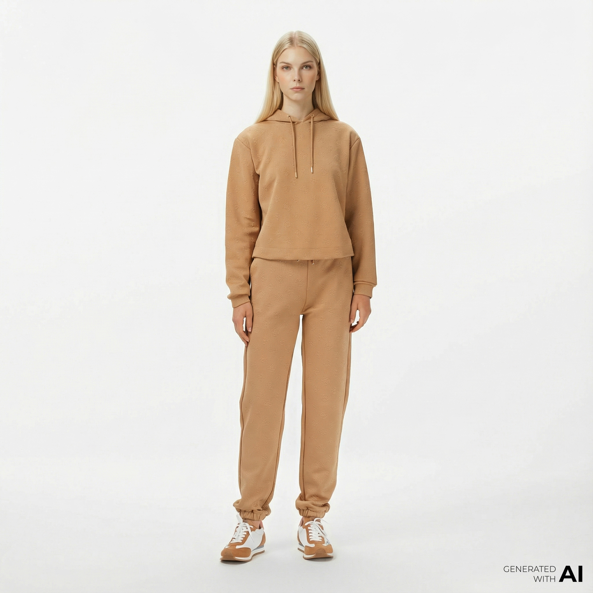  Guess Peony Regular Fit Kadın Kahverengi Eşofman Altı