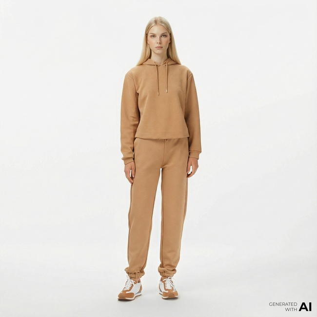  Guess Peony Regular Fit Kadın Kahverengi Eşofman Altı