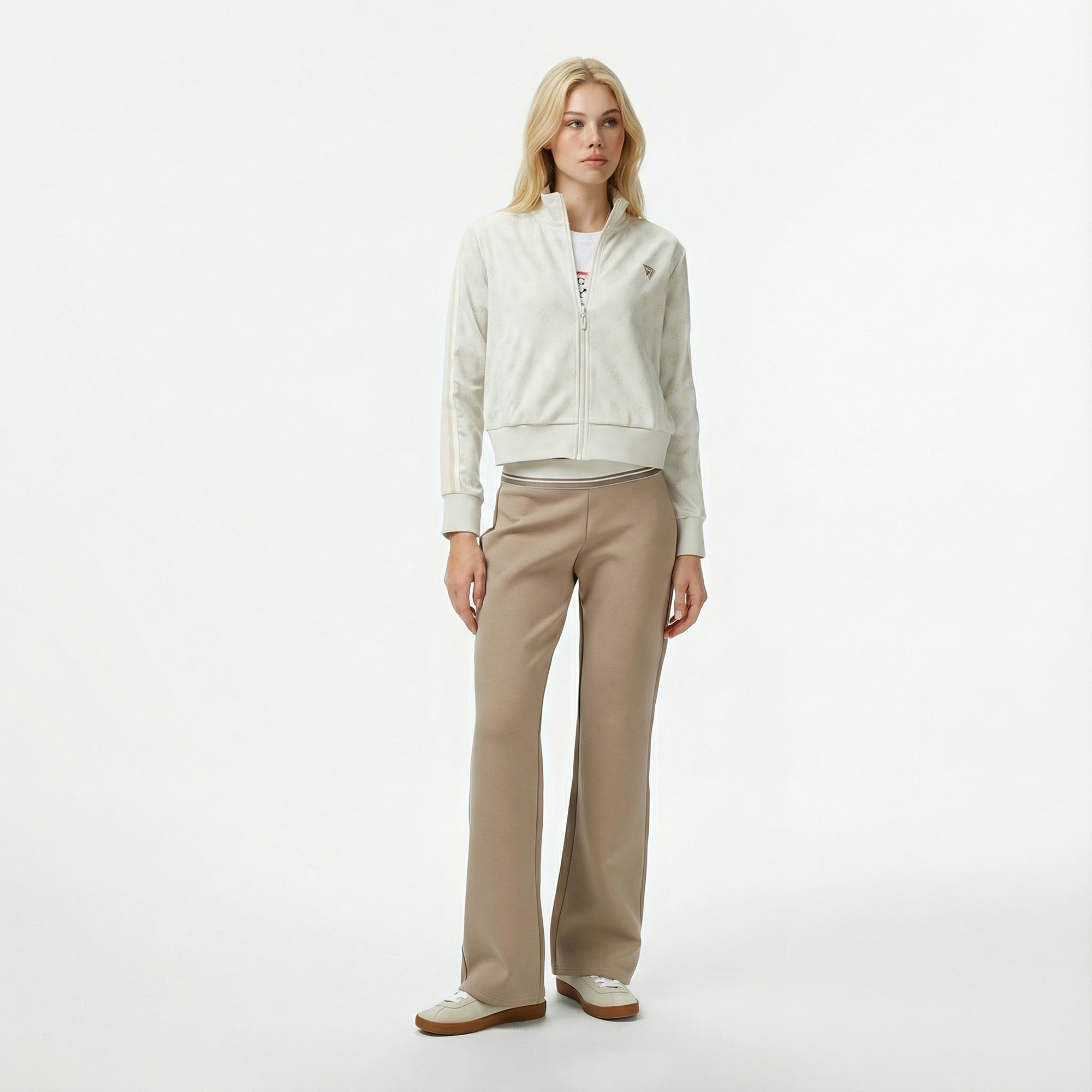 Guess Peony Kadın Beyaz Sweatshirt