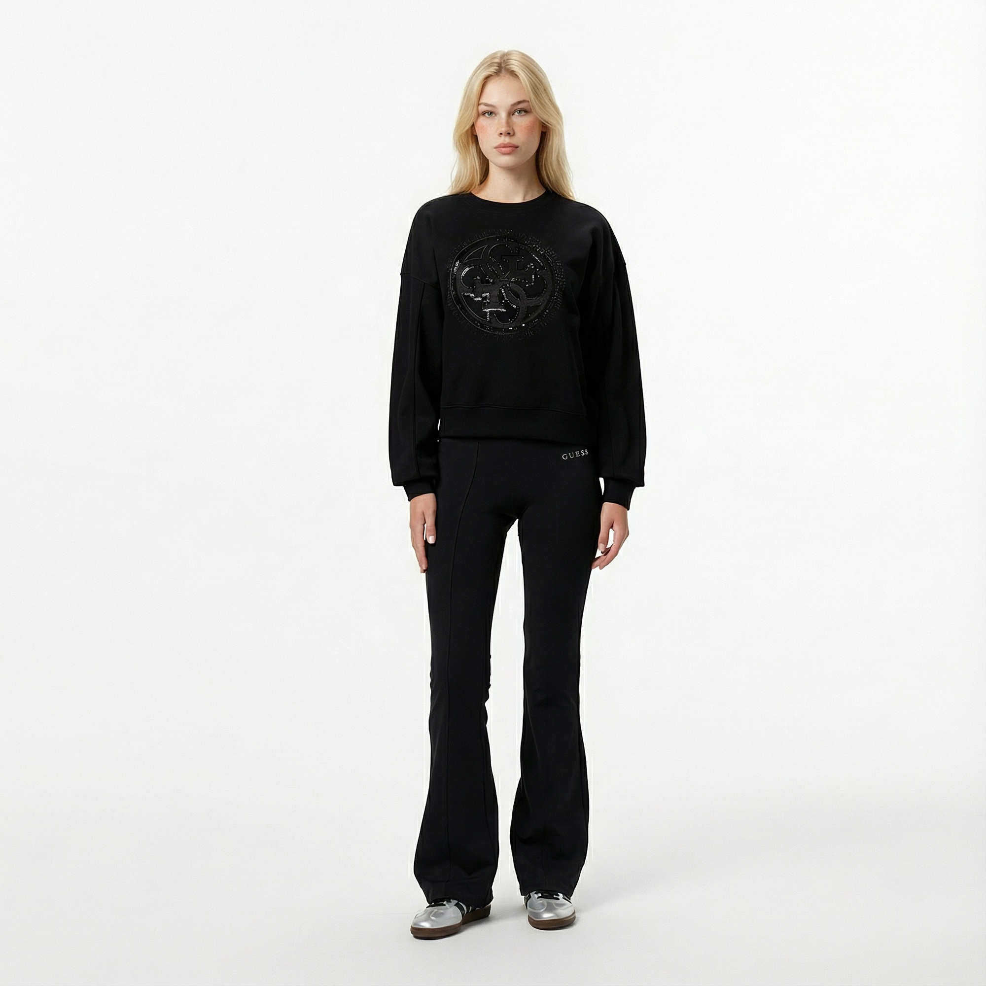 Guess Hotfix Kadın Siyah Sweatshirt