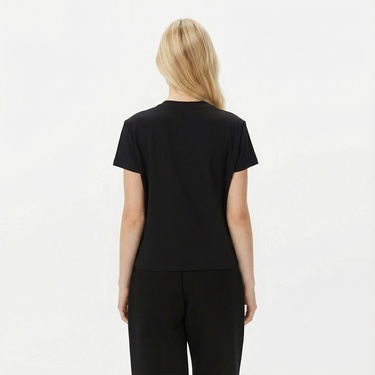  Guess Mock Slim Fit Kadın Siyah T-Shirt