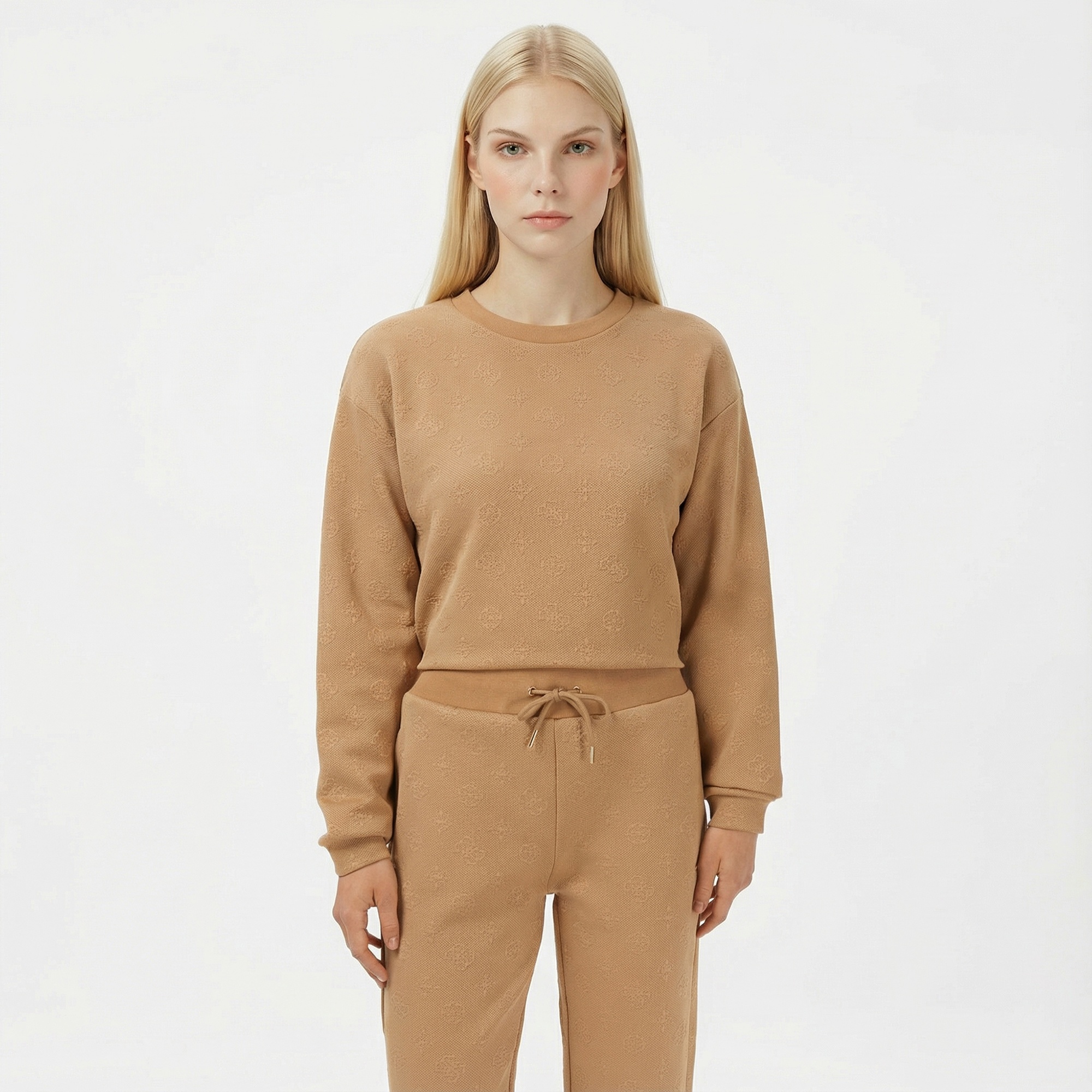 Guess Peony Regular Fit Kadın Kahverengi Eşofman Altı