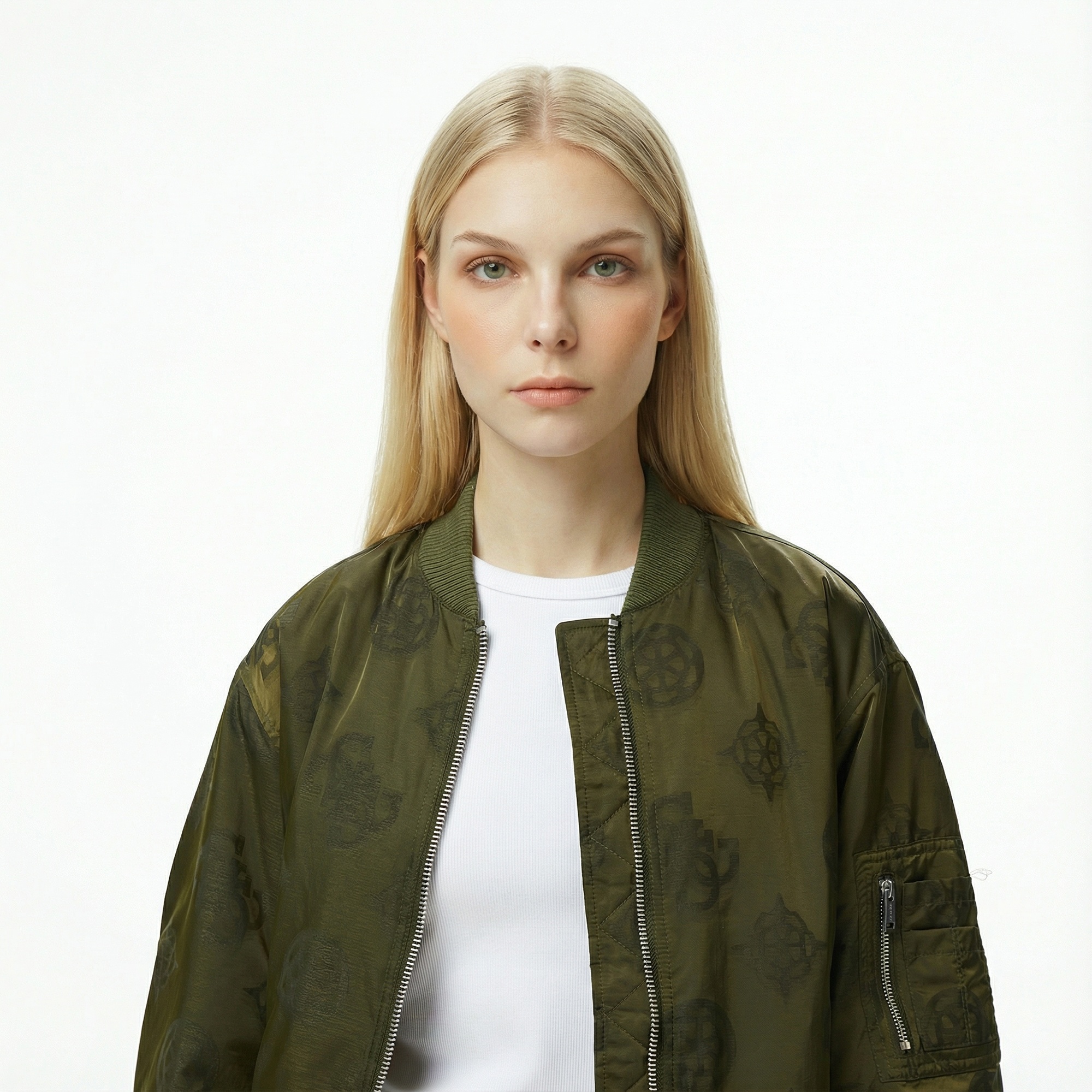 Guess Philomene Bomber Kadın Yeşil Ceket