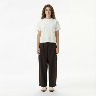  Lacoste Kadın Loose Fit Bisiklet Yaka Beyaz T-Shirt