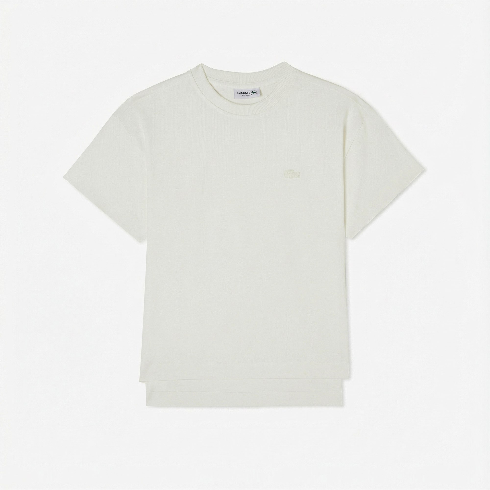  Lacoste Kadın Loose Fit Bisiklet Yaka Beyaz T-Shirt