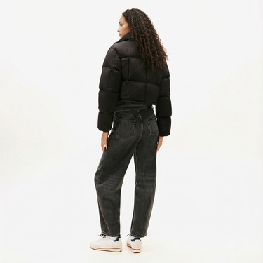  Tommy Jeans Alaska Crop Kadın Puffer Siyah Mont