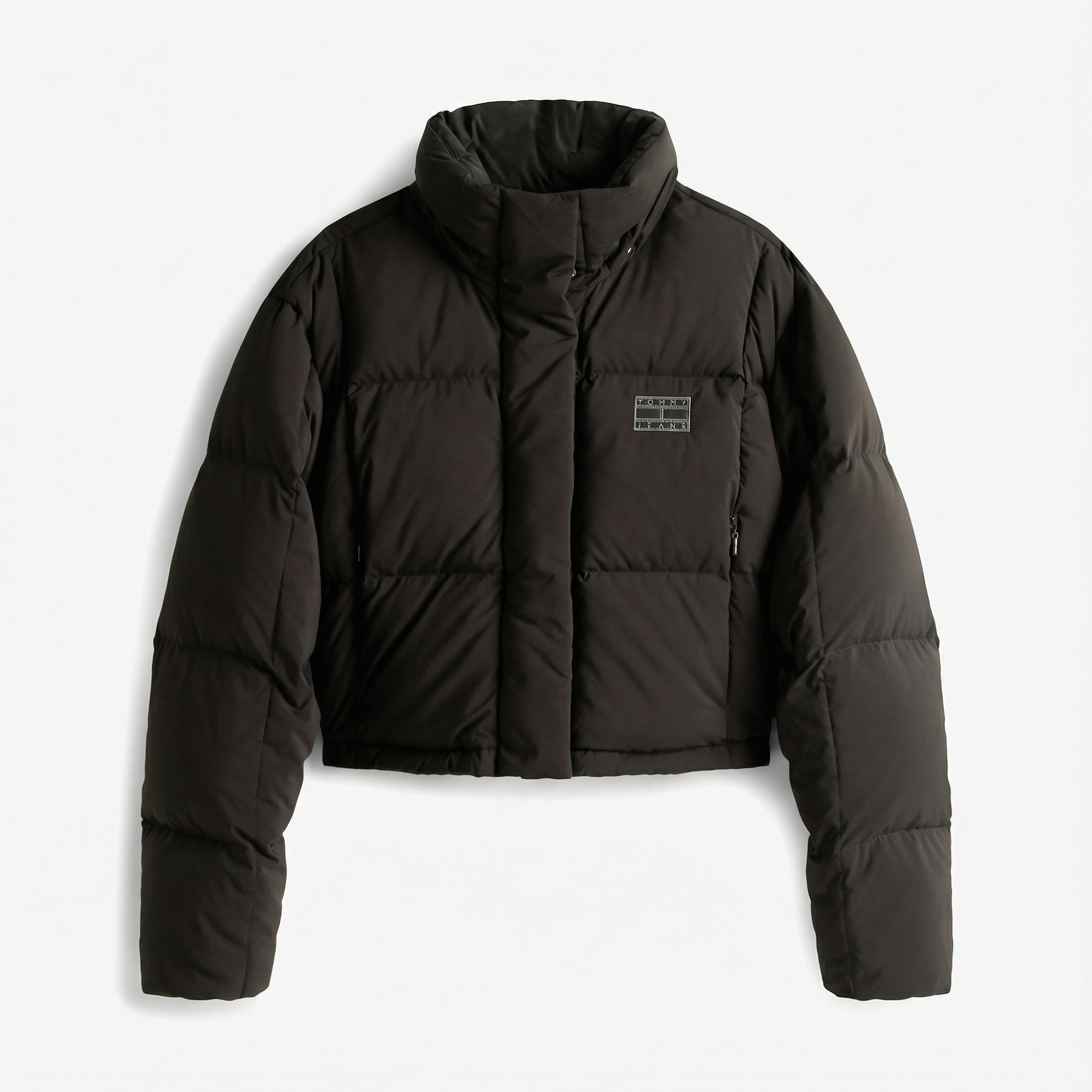 Tommy Jeans Alaska Crop Kadın Puffer Siyah Mont