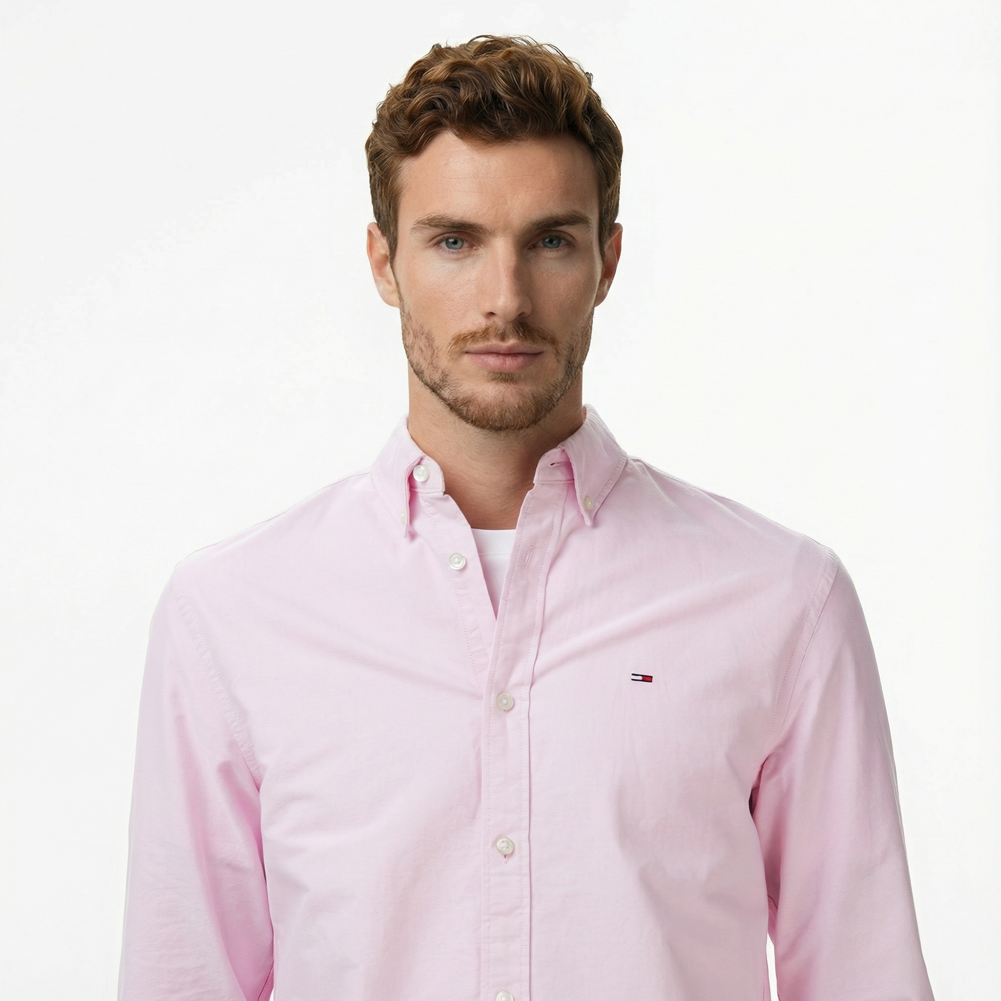 Tommy Jeans Regular Oxford Erkek Pembe Gömlek