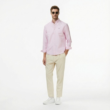  Tommy Jeans Regular Oxford Erkek Pembe Gömlek