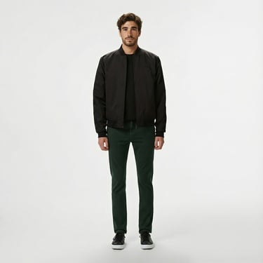  Lacoste Erkek Dik Yaka Siyah Bomber Ceket