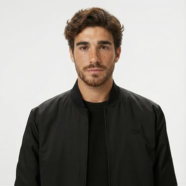  Lacoste Erkek Dik Yaka Siyah Bomber Ceket