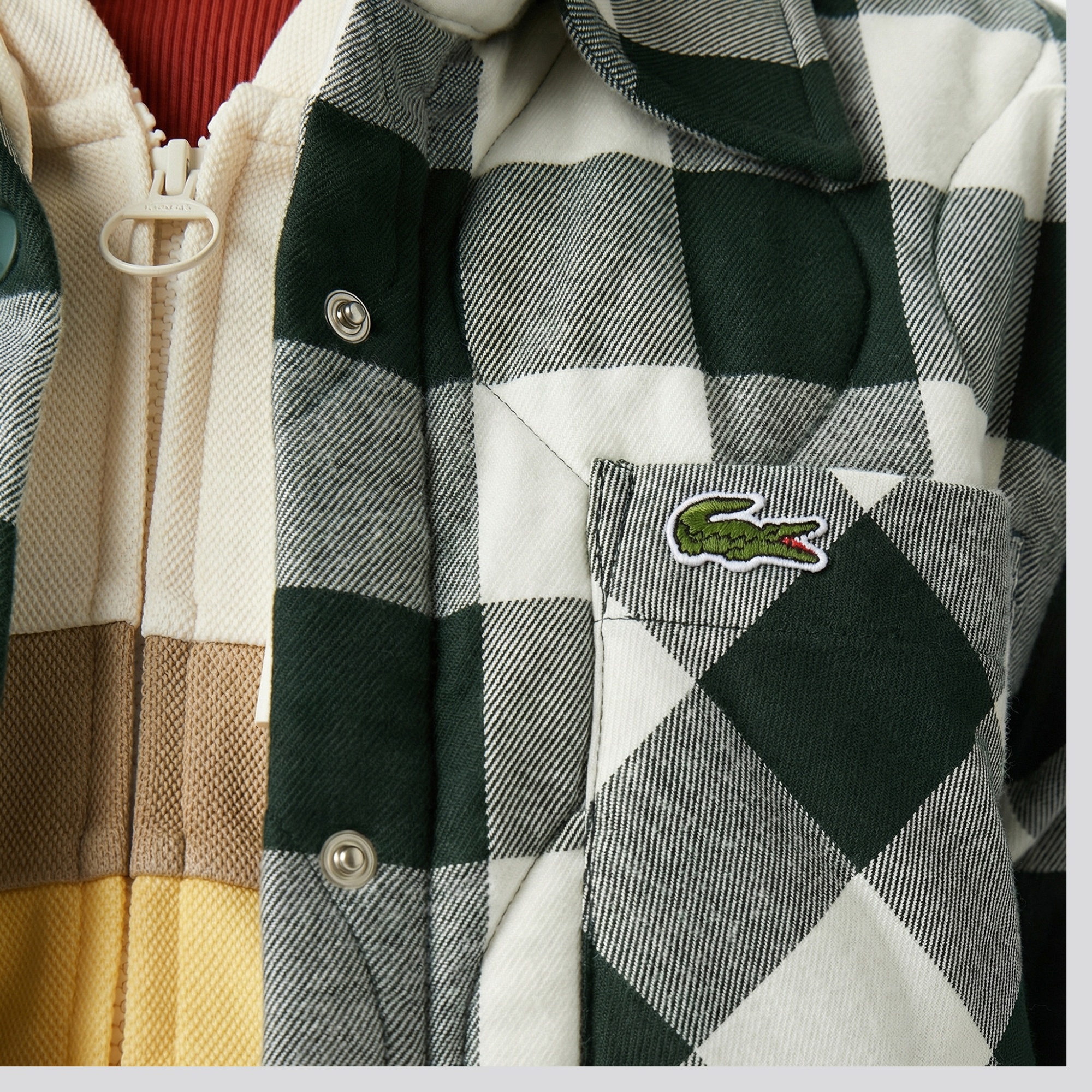 Lacoste Kadın Ekose Koyu Yeşil Gömlek