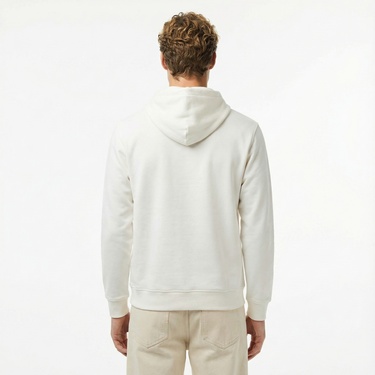  Tommy Jeans Regular Essential Flag Erkek Beyaz Hoodie