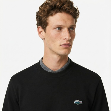 Lacoste Erkek Classic Fit Bisiklet Yaka Siyah T-Shirt