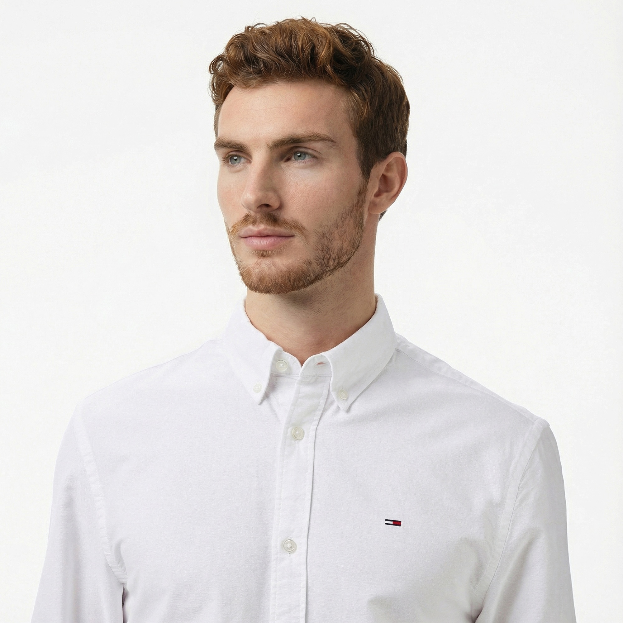 Tommy Hilfiger Oxford Erkek Beyaz Gömlek