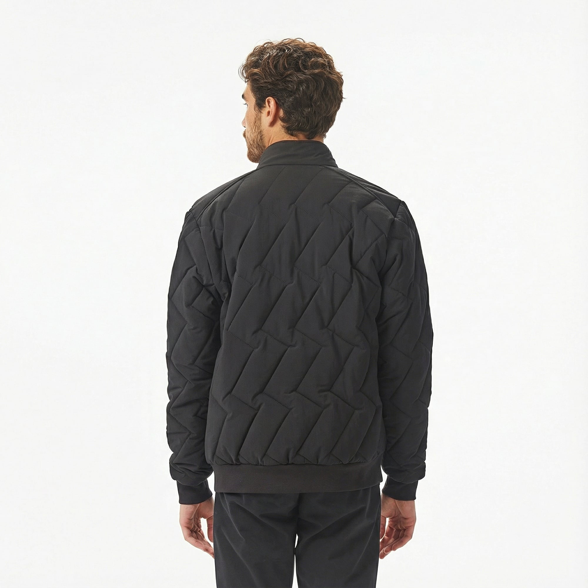 Lacoste Erkek Dik Yaka Kapitone Siyah Mont