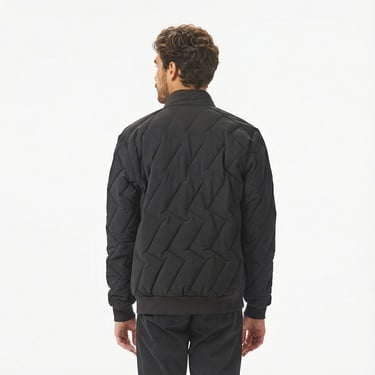  Lacoste Erkek Dik Yaka Kapitone Siyah Mont