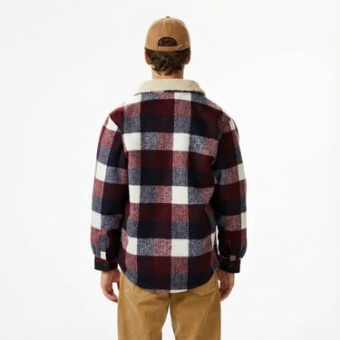  Tommy Jeans Check Teddy Overshirt Erkek Mavi Gömlek