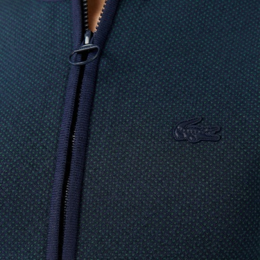  Lacoste Kadın Classic Fit Kısa Kollu Yarım Fermuarlı Renk Bloklu Lacivert Elbise