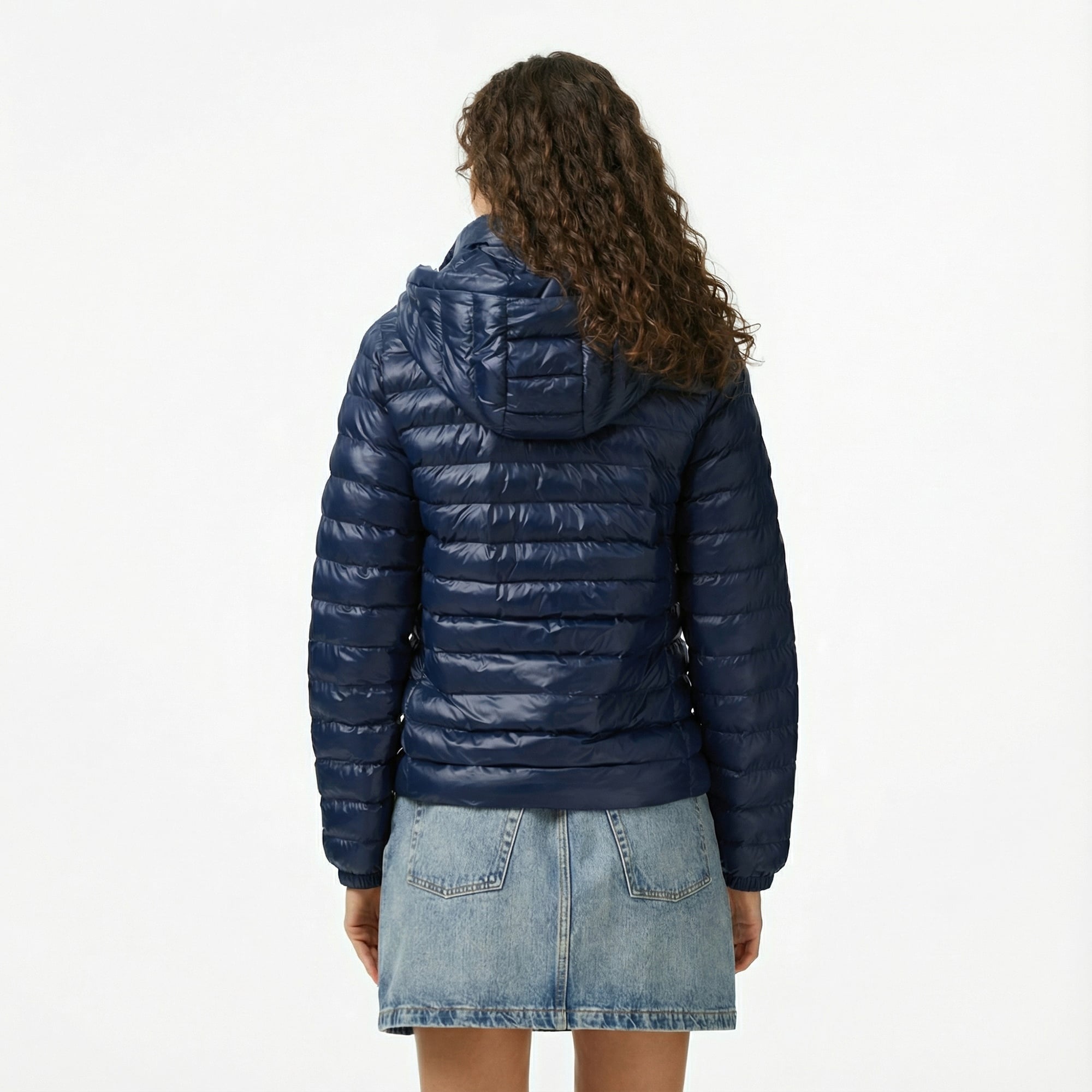 Tommy Hilfiger Padded Slim Kadın Puffer Lacivert Mont