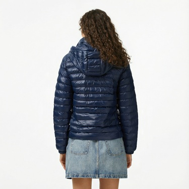  Tommy Hilfiger Padded Slim Kadın Puffer Lacivert Mont