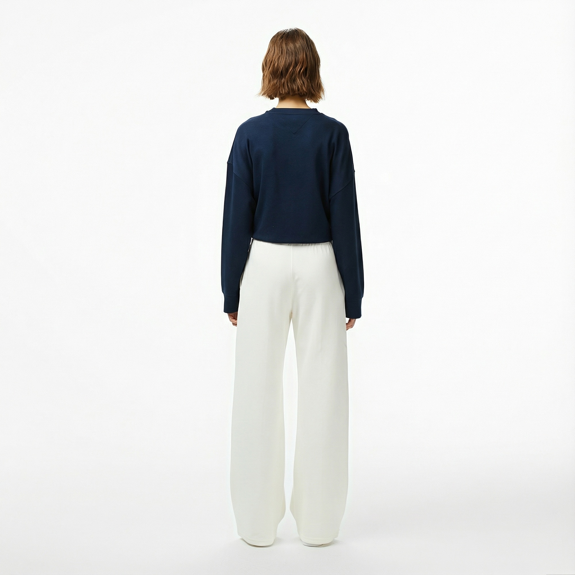 Tommy Hilfiger Script Straight Pique Kadın Beyaz Eşofman Altı