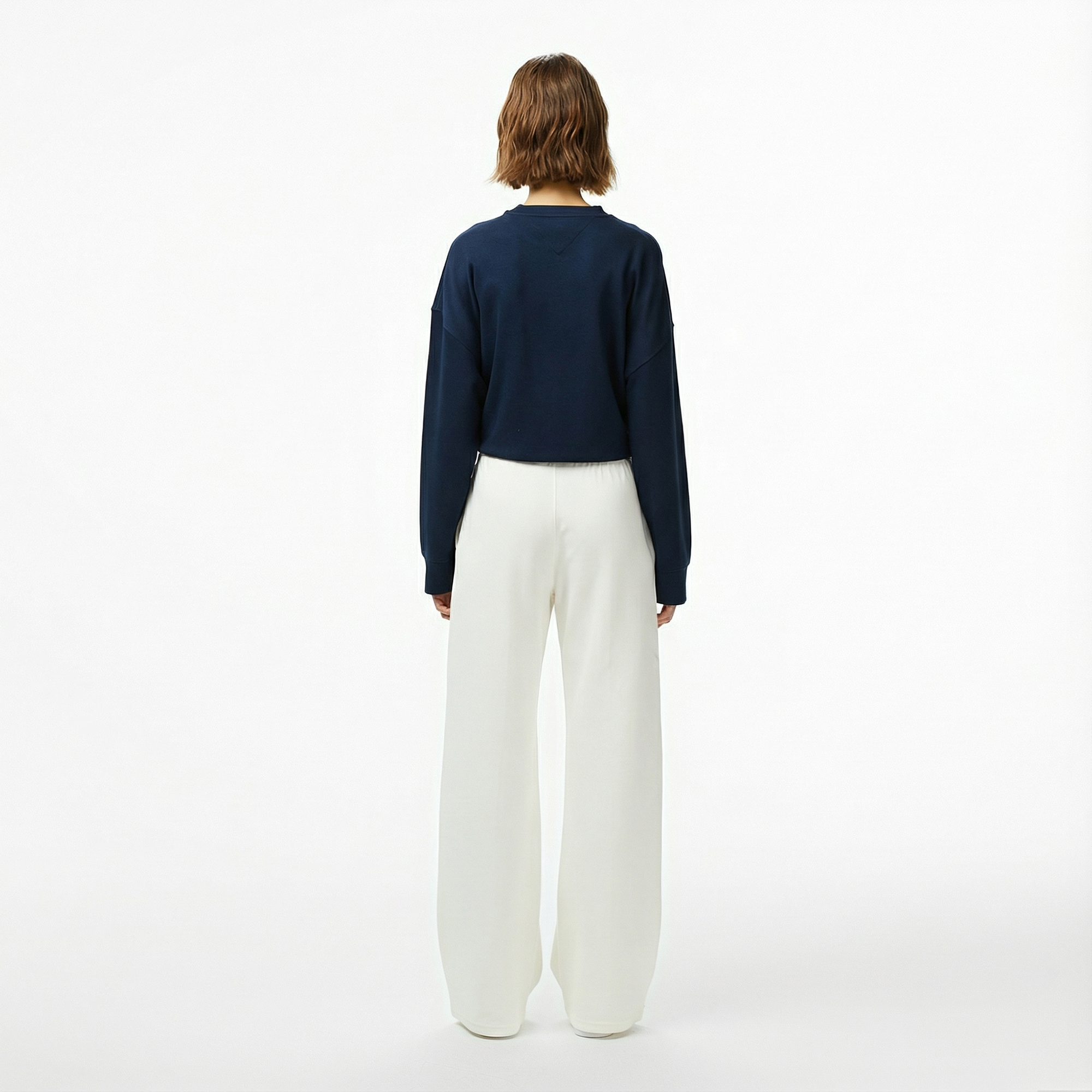  Tommy Hilfiger Script Straight Pique Kadın Beyaz Eşofman Altı