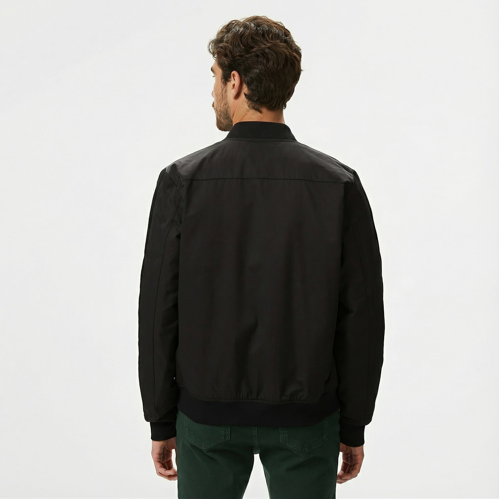 Lacoste Erkek Dik Yaka Siyah Bomber Ceket