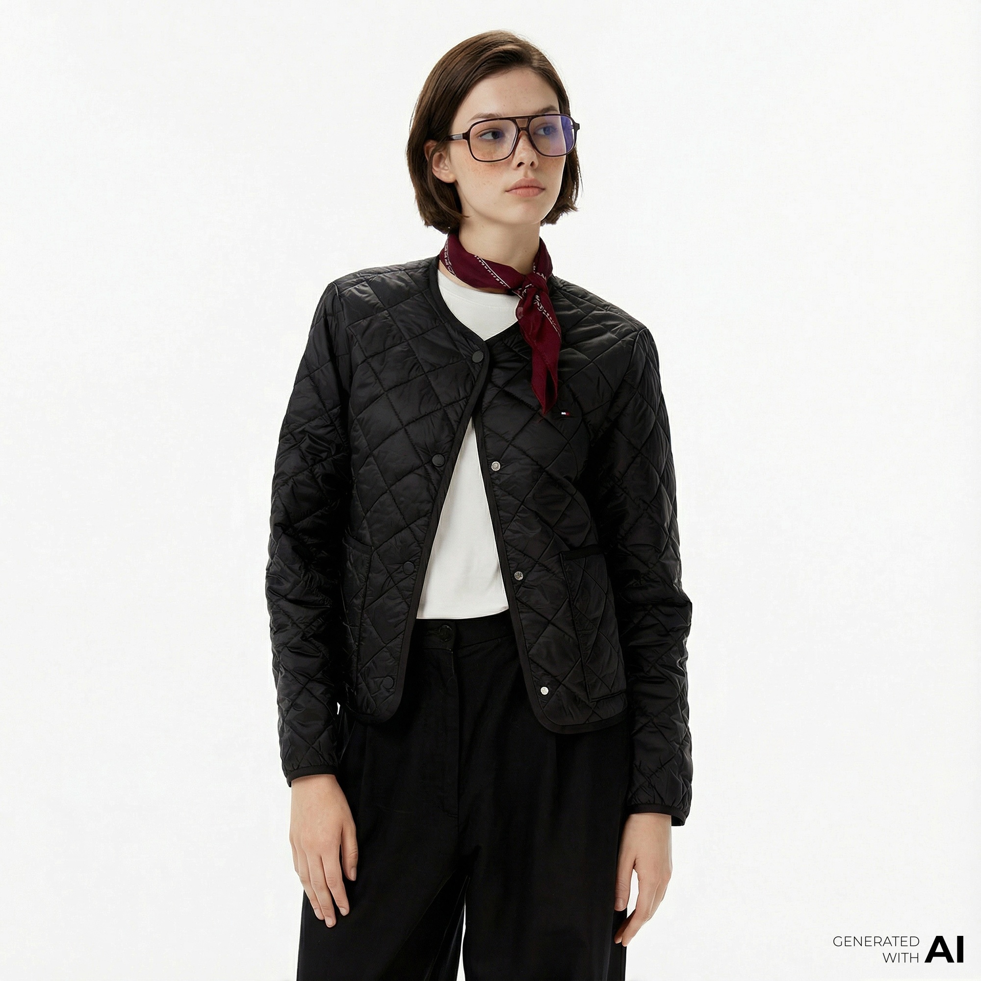 Tommy Hilfiger Padded Regular Quilted Kadın Puffer Siyah Ceket