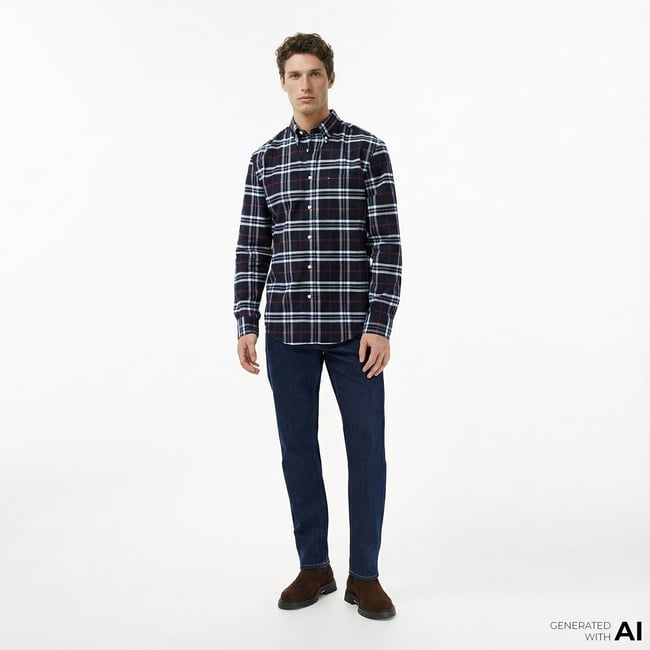  Tommy Hilfiger Ryan Slim Di4156 Erkek Koyu Mavi Straight Jean