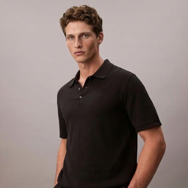  Calvin Klein Supima Polo Erkek Siyah Triko