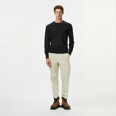  Calvin Klein Supima Cotton Crew Erkek Siyah Triko