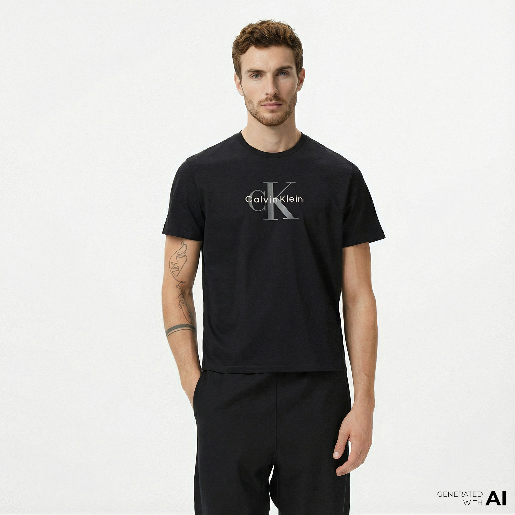  Calvin Klein Hero Monologo Erkek Siyah T-Shirt