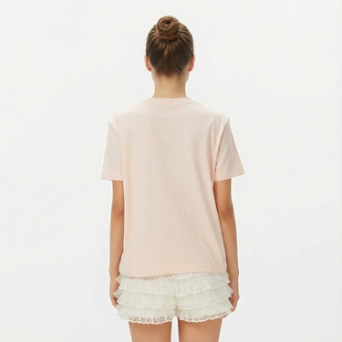  Calvin Klein Classic Logo Kadın Pembe T-Shirt