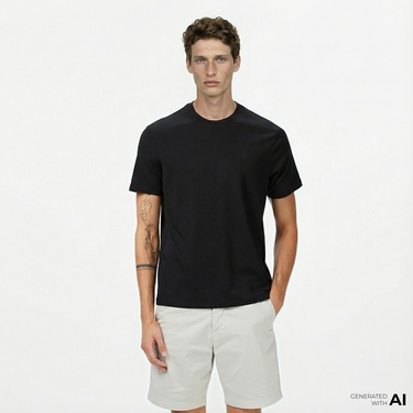  Calvin Klein Supima Chest Erkek Siyah T-Shirt
